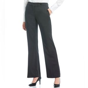 CALVIN KLEIN WOMENS STRAIGHT LEG TROUSER PANT GRAY FLAT FRONT CLASSIC LUXURY